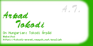 arpad tokodi business card