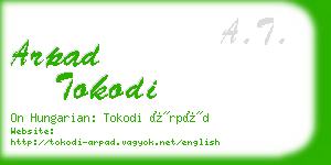 arpad tokodi business card